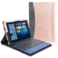 ACdream Case Fits 2018 RCA Cambio 10.1" W101SA23T1S / W101SA23T2, Multiple Angle Viewing with Pocket Business Cover Case for 10.1 inch RCA Cambio 2-in-1 Window Tablet with Kickstand, Glitter Rose Gold