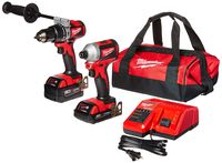 Milwaukee 2893-22CX M18 18V Lithium-Ion Brushless Cordless Hammer Drill/Impact Combo Kit (2-Tool) with 2 Batteries