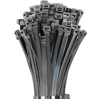 200 Premium Heavy Duty 14 Inch Zip Ties | Black Nylon Cable Ties | XGS Wire Ties by APTronix (14 Inch, Black)