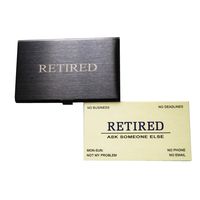 RXBC2011 Retired Business Cards Funny Retirement Gift (Pack of 50/With Black Stainless Steel Case) For Retired Men, Women, Coworkers, Employees, Boss, Friend, Colleague