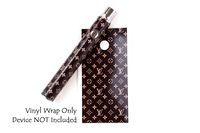 510 Threaded Battery Pen Vape Skin Wrap Decal Vinyl Sticker Designer Brown LV