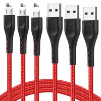 Android Charger Cable,Micro USB Cable 6ft CABEPOW 3Pack Nylon Braided Samsung Galaxy S7 Charging Cable,Phone Charger Cord Compatible with Samsung Galaxy S6 S7 Edge S5,Note 5 LG,HTC,PS4,Camera, Kindle
