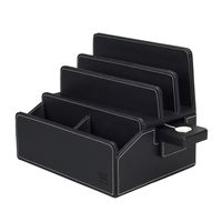 MobileVision Charging Station & Compatible Adapter for Apple Watch Charger, Organize Phones Tablets Tech Gear & Laptops, Executive Stand w/Compartments, Black
