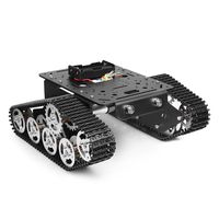 MOUNTAIN_ARK Tracked Robot Smart Car Platform Metal Aluminium Alloy Tank Chassis with Powerful Dual DC 9V Motor for Arduino Raspberry Pi DIY STEM Education Easy Assembly, 11.0x9.8x4.5inch, 3Lb