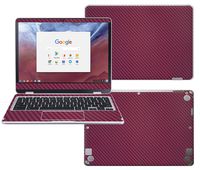 Decalrus - Protective Decal for Samsung ChromeBook Plus XE513C24, Pro XE510C24 (12.3" Screen) Laptop Wine Carbon Fiber Skin Decal wrap CFsamsungChrmbkPlus12Wine
