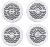 (4) Rockville RMC65W 6.5" 1200 Watt Waterproof Marine Boat Speakers 2-Way White