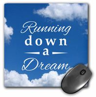 3dRose 8 x 8 x 0 25 Inches Running Down a Dream Typography Text on Sky Blue Gifts for Runners Running Race Racing Marathon Mouse Pad (mp_161538_1)