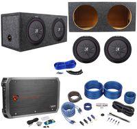 (2) Kicker 43CWRT121 COMPRT12 12" 2000W Subwoofers+Sealed Box+Mono Amp+Wire Kit