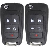 Keyless2Go New Keyless Remote 5 Button Flip Car Key Fob for Vehicles That Use FCC OHT01060512 (2 Pack)