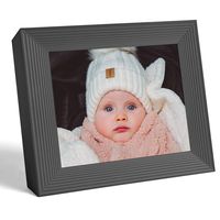 Aura Frames Digital Picture Frame Ultra HD Display - Free Unlimited Cloud Storage - Send 100k Pictures Instantly Via Aura App Share Photos with Family New Touch Bar Control WiFi Enabled Mason Frame