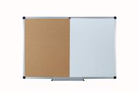 BOARD LINE Combination Magnetic Whiteboard & Cork Board, 36 x 24 Inches Dry Erase Board Bulletin Board Combo Board Set with 10 Push Pins and Pen Tray, Aluminum Frame