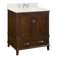 Dorel Living Otum 30" Bathroom Vanity, Dark Walnut
