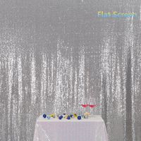 Silver PartyDelight Sequin Backdrop, Photography, 6x6 Ft