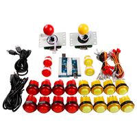 Easyget 2 Player LED Illuminated Arcade Game DIY Parts Kit for USB MAME & Raspberry Pi RetroPie Cabinet DIY Color: Red + Yellow