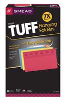 Smead TUFF Hanging File Folder with Easy Slide Tab, 1/3-Cut Adjustable Plastic Tabs, Legal Size, Assorted Colors, 15 per Box (64140)