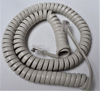 Off White (aka Almond or Ivory) 12' Ft Handset Cord for Samsung Phone Falcon iDCS 8D 18D 28D Prostar DCS Basic LCD 7B 12B 24B Keyset 812 816 824 Almond Ivory Curly Coil by DIY-BizPhones