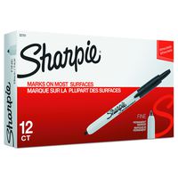 Sharpie 32701 Retractable Permanent Markers, Fine Point, Black, 12 Count