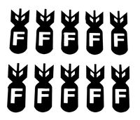 10X 2 F-Bomb Vinyl Decal Stickers 75091 (Black)