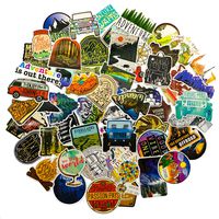 Outdoor Stickers 65-Pack, Stickers for Hydro Flask Water Bottles Waterproof Vinyl Aesthetic Trendy Sticker Decal Pack for Teens, Adults, Perfect for Laptop, Computer, Phone,Travel Case