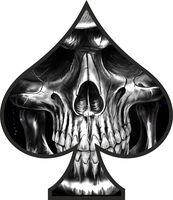 2 x Skull Ace of Spades Sticker Decal Motorbike Helmet Boards Tablet iPad laptop