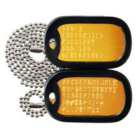 Personalized Military Dog Tags - ORANGE ALUMINUM