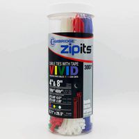 Cambridge ZipIts Cable Ties Zip Ties Assortment Kit 300 Pieces 4 Inch 8 Inch Assorted Colors Plus 1 Roll of Black Electrical Tape UL Listed Contractor Quality Industrial Strength