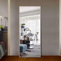 Hans & Alice 65"x24" Full Length Mirror Bedroom Floor Mirror Standing or Hanging (Natural Wood)