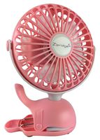 Clip On Baby Stroller Fan With Rechargeable Battery Perfect for Infant Crib, Golf Cart, Car Seat, Office Desk, Camping, or Workout in A Playful Whale Design, Pink