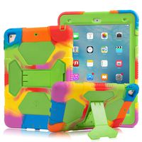 New iPad 9.7 2018/2017 Case, KIDSPR Lightweight Shockproof Rugged Cover with Stand Protective Full Body Rugged for Kids for New Apple iPad 9.7 inch 2018/2017 (6th Gen, 5th Gen) (Rainbow/Green)