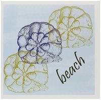 3dRose Three Shells on Calming Blue Beach Themed Art - Greeting Cards, 6 x 6 inches, set of 6 (gc_63640_1)