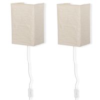 Wallniture Rice Paper Wall Mount Lamp Sconce with Toggle Switch Chandelier Light Bulbs Included Cream Set of 2 ...