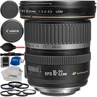 Canon EF-S 10-22mm f/3.5-4.5 USM Lens - International Version (No Warranty) Includes 3 Piece Filter Kit (UV, CPL, FLD) + 4 Piece Macro Filter Set (+1, 2, 4, 10) + Lens Cleaning Pen & More!