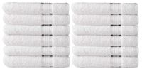 COTTON CRAFT - 12 Pack - Ultra Soft Extra Large Wash Cloths 12x12 White - 100% Pure Ringspun Cotton - Luxurious Rayon Trim - Ideal for Daily Use - Each Towel Weighs 2 Ounces