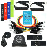 Tribe Resistance Bands Set, Exercise Bands for Working Out - Includes Stackable Workout Bands, Handles, Ankle Straps, Door Anchor, Carry Bag & Advanced eBook (Premium Accessories)