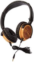 BiGR Audio Collegiate Licensed Over-ear Headphones with Mic and Natural Wood Finish, University of Texas Longhorns