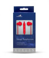 Hibermate Sound Isolating Stereo Sleep Ear Buds, Red - Comes with 3 Interchangeable Tips for Any Ear Size. Use for Sleeping, Sport, Workouts - Includes in-line Volume Control and Mic