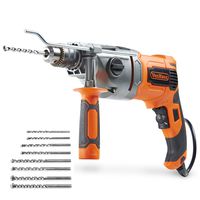 VonHaus 10 Amp VSR 1/2 Inch Pistol Grip Hammer Drill Kit, 8 Drill Bit Set, Metal Depth Gauge, Lock-On Switch, Power Trigger and Speed Adjustment