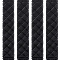 Tatuo 4 Pack Car Seat Belt Pads Seatbelt Protector Soft Comfort Seat Belt Shoulder Strap Covers Harness Pads Helps Protect Your Neck and Shoulder (Black)