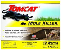 Tomcat Mole Killer(a) - Worm Bait - Includes 10 Worms per Box - Mimics a Mole's Natural Food Source - Ready-to-Use Mole Killer - Effective Against Most Common Mole Species