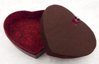 Empty Heart Box for 12 to 16 Art Glass Chocolates