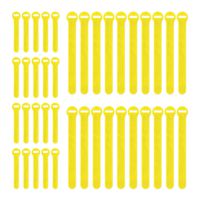Wrap-It Storage Self-Gripping Reusable Cable Ties, Lemon Yellow, 40 Pack (20 4" Straps, 20 8" Straps) - Hook and Loop Cord and Wire Organizer for Computer, PC, and Desk Cable Management