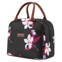 LOKASS Lunch Bag Cooler Bag Women Tote Bag Insulated Lunch Box Water-resistant Thermal Lunch Bag Soft Liner Lunch Bags for women/Picnic/Boating/Beach/Fishing/Work (Black)