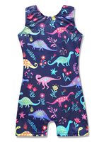 2t 3t leotards for girls gymnastics dinosaur blue navy dark cartoon cute adorable unitard