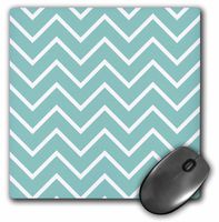 3dRose LLC 8 X 8 X 0.25 Inches Mouse Pad Mint and White Chevron Stripes (Mp_179068_1)