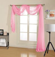 Decotex Premium Quality Sheer Voile Scarf Valance for Home & Event Designs (54" X 216", Light Pink)