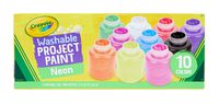 Crayola Washable Kids Paint, 10 Neon Paint Colors, 2oz Bottles, Gift