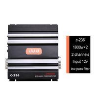 YaeCCC C-236 12V 2 Channel Powerful Car Audio Amplifier Bass AMP Aluminum