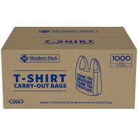 tongta 1000 T-Shirt Thank You Carry Out Retail Plastic Bags Recyclable Grocery Shopping (1-Case)