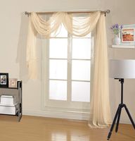 Decotex Premium Quality Sheer Voile Scarf Valance for Home & Event Designs (54" X 216", Beige)