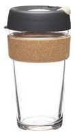 KeepCup 16oz Reusable Coffee Cup. Toughened Glass Cup & Natural Cork Band. 16-Ounce/Large, Press - Brew Cork